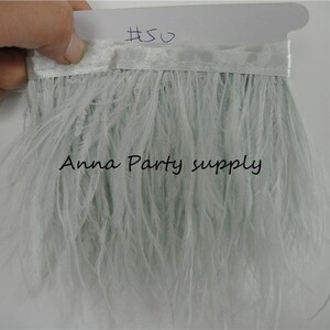 1 yard light green Ostrich feather fringe trim for sewing dress party supply #21