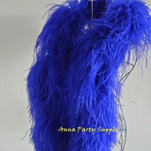 30 colors royal blue ostrich feather boa 12 ply thickness for craft sewing supply