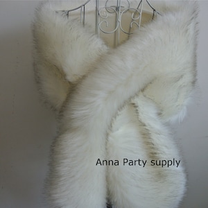 ivory with brown tip faux fur bridal wrap shrug wedding faux fur cape Wedding Fur shrug Bridal Faux Fur Stole Fur Shawl Cape