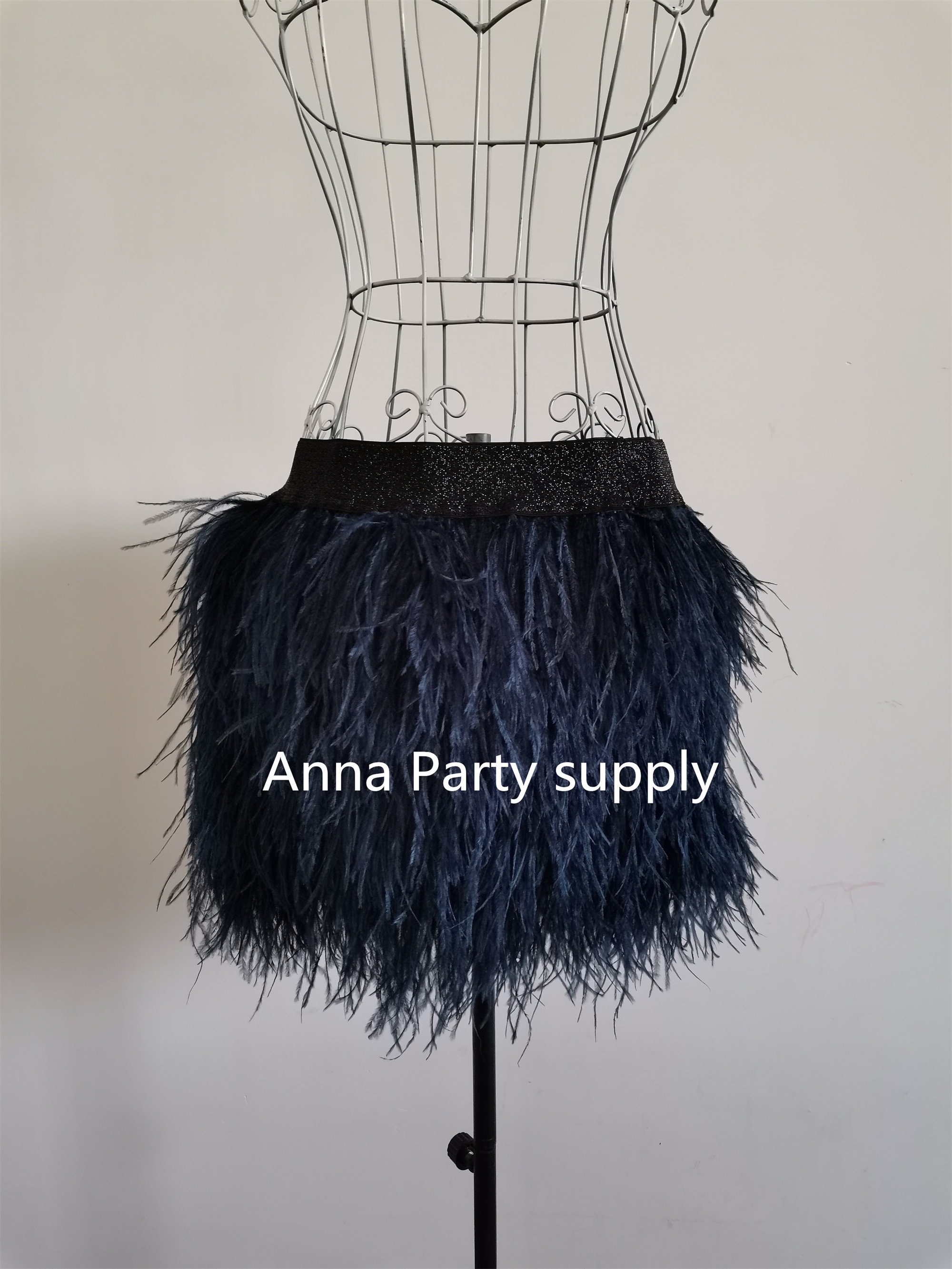 Navy Blue Ostrich Feather Skirt 22 Colors - Etsy