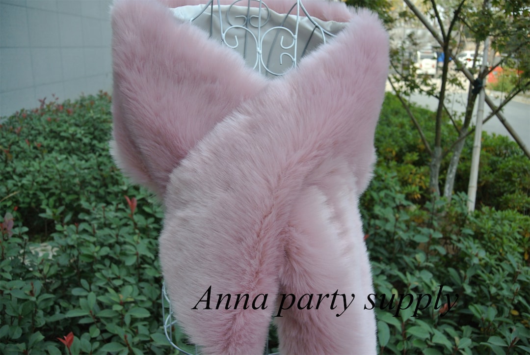 blush pink faux fur shawl