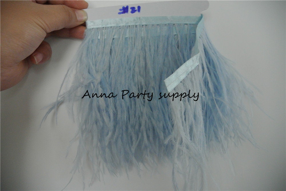 Light Blue Ostrich Feather Fringe Trim for Sewing Dress Party Etsy