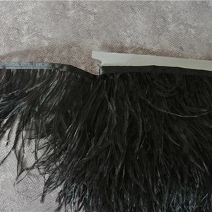 10 Yards Black Ostrich Feather Fringe Trim for Sewing - Etsy