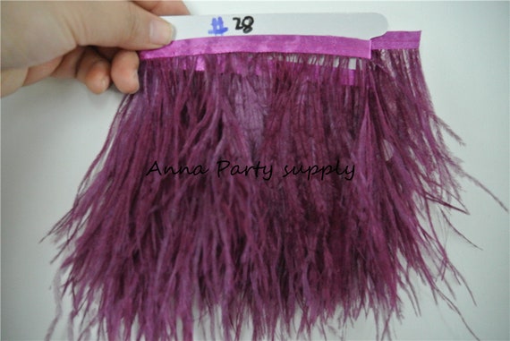 1 yard light pink Ostrich feather fringe trim for sewing dress party supply #23