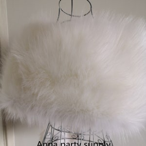 Pure white snow white faux fur shrug bridal wrap shrug wedding faux fur cape stole Wedding Fur warp Bridal Faux Fur Stole Fur Shawl Cape image 6