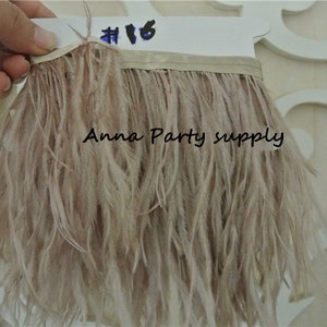 1 yard light Olive Ostrich feather fringe trim for sewing dress party supply #16
