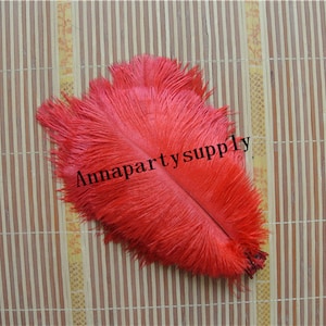 50 pcs 5-8inch red ostrich feather plume for wedding party supply wedding centerpiece