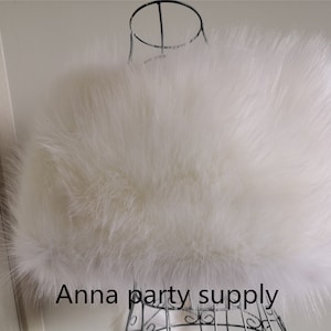 Pure white snow white faux fur shrug bridal wrap shrug wedding faux fur cape stole Wedding Fur warp Bridal Faux Fur Stole Fur Shawl Cape image 7