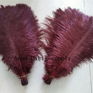 50 pcs burgundy wine red ostrich feather plume for wedding party supply wedding table centerpiece decor prom supply