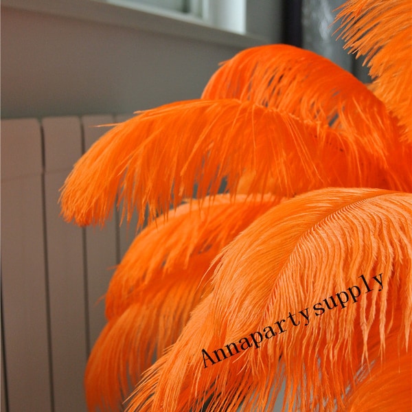 100 pcs orange ostrich feather plume for wedding party supply decor wedding centerpiece prom supply