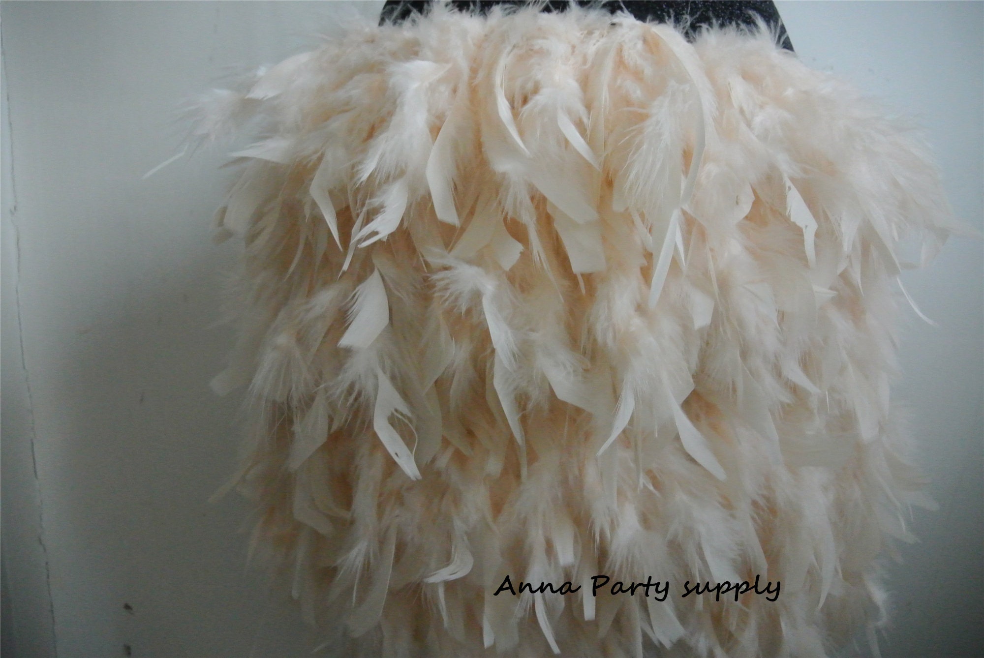 Feather skirt cheap cream