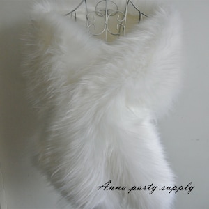 white faux fur bridal wrap shrug wedding faux fur cape Wedding Fur shrug Bridal Faux Fur Stole Fur Shawl Cape