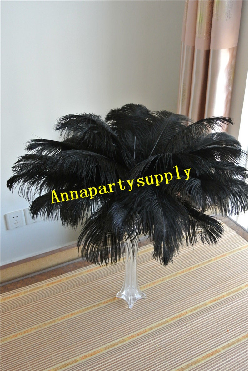 100 pcs black ostrich feather plume for wedding party supply wedding centerpiece party prom supply image 7