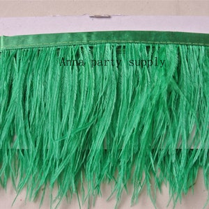 1 yard kelly green dark green Ostrich feather fringe trim for sewing dress party supply