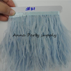 light blue Ostrich feather fringe trim for sewing dress party supply #21