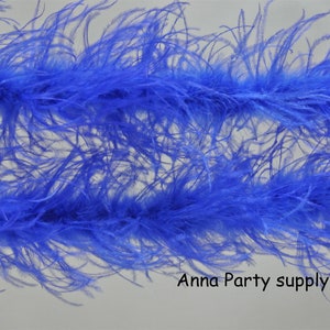 2 yards royal blue ostrich feather boa 3 ply thickness for party dress supply
