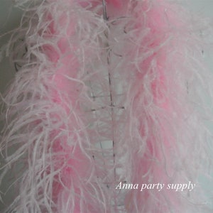 22 colors 4 ply light pink ostrich feather boa for party supply decor supply craft supply