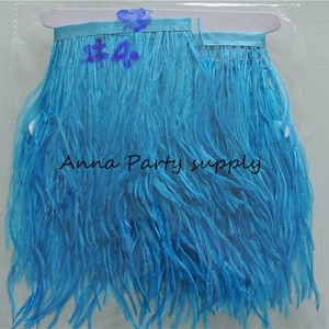 1 yard turquoise Ostrich feather fringe trim for sewing dress party prom supply