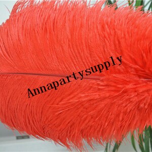 100 pcs red ostrich feather plume 5-24inches for wedding party supply wedding centerpiece