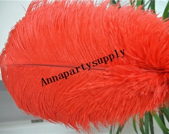 100 pcs red ostrich feather plume 5-24inches for wedding party supply wedding centerpiece