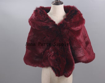 Luxe Faux Fur Trimmed Shawl