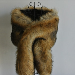 Brown faux fur shrug bridal wrap shrug wedding faux fur cape Wedding Fur warp Bridal Faux Fur Stole Fur Shawl Cape
