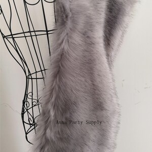 light gray with black tip faux fur shrug bridal wrap shrug wedding cape stole Wedding Fur warp Bridal Faux Fur Stole Fur Shawl Cape