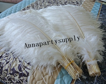 100 pcs white ostrich feather plume 5-24inches for wedding party supply wedding centerpiece