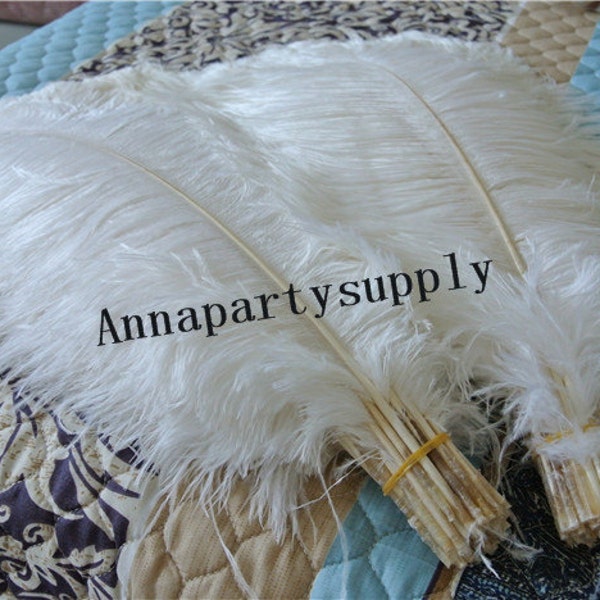 100 pcs white ostrich feather plume 5-24inches for wedding party supply wedding centerpiece