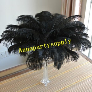 100 pcs black ostrich feather plume for wedding party supply wedding centerpiece party prom supply image 1