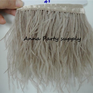 1 yard brown pink Ostrich feather fringe trim for sewing dress party supply #41