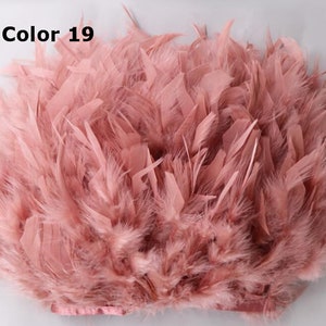 1 yard 18 colors rose pink dust pink Chandelle feather fringe trim turkey feather trim