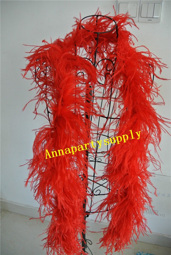 Red 2ply Economy Ostrich Feather Boa Red 2ply Economy Ostrich Feather Boa