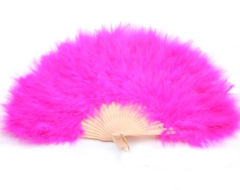 Abanico de plumas de marabú rosa claro y rosa pálido, abanico de plumas burlesco para baile, 20 x 12 pulgadas, 15 colores para regalos de fiesta, showgirl, suministros para fiestas.