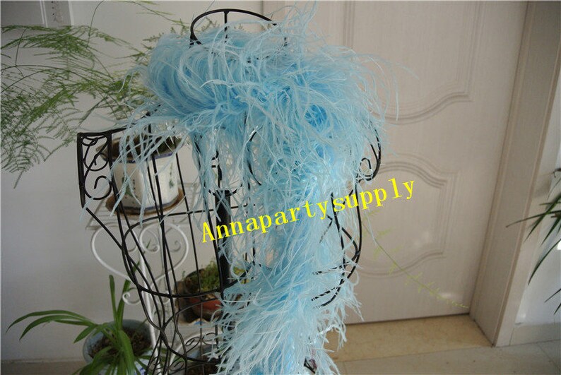 2 Meters Light Turquoise Light Blue Ostrich Feather Boa 2 Ply Etsy