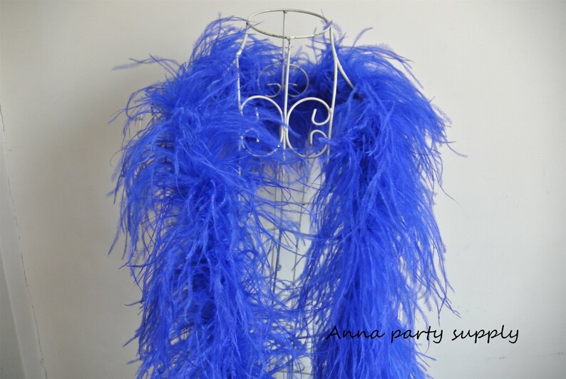 Royal Blue Ostrich Feather Boa 5 Ply Thickness for Party Etsy