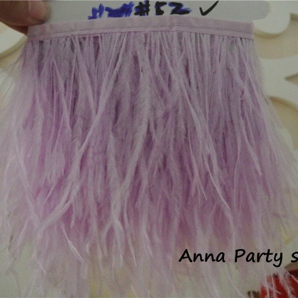 1 yard light purple lavender Ostrich feather fringe trim for sewing dress party supply #52