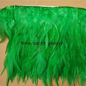 dark green kelly green hackle rooster feather fringe trim for sewing desgin prom party supply