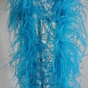 4 ply turquoise ostrich feather boa 25 colors for party supply decor supply craft supply