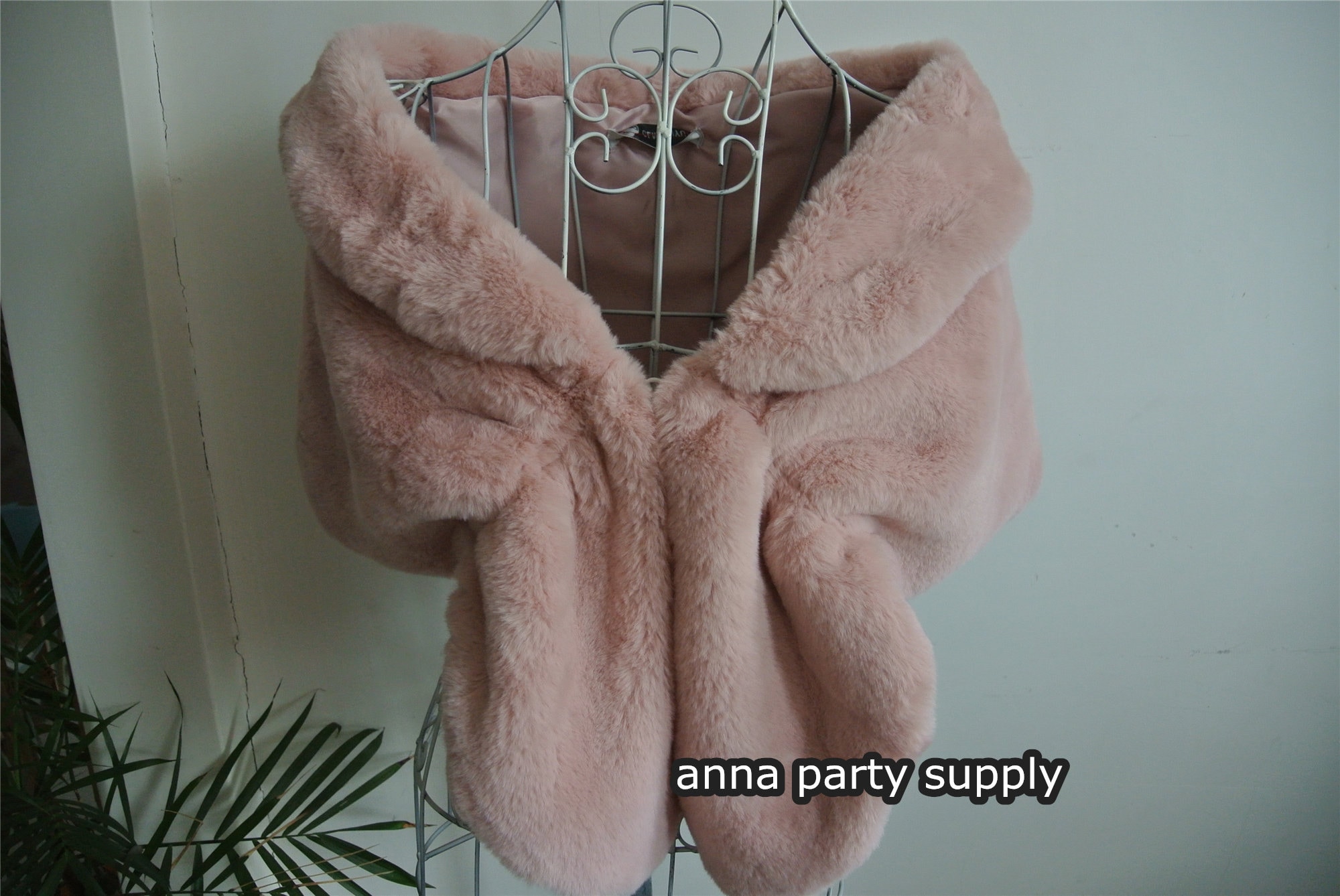 blush pink faux fur bridal wrap shrug wedding faux fur cape wedding supply