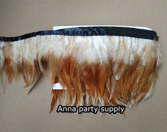 natural color rooster hackle feather fringe trim 10 yards of 12 colors