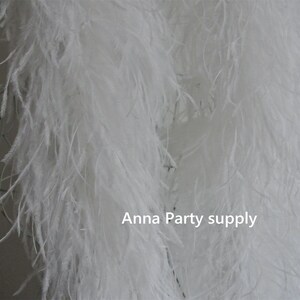 WHITE ostrich feather boa 6 ply thickness for party supply decor supply