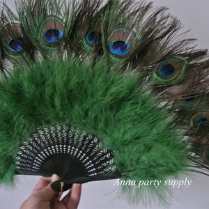 dunkelgrüner marabou Feder Fächer Burlesque Pfauenfeder Fächer 25*14inch 8colors für Party Favors Showgirl Zoll