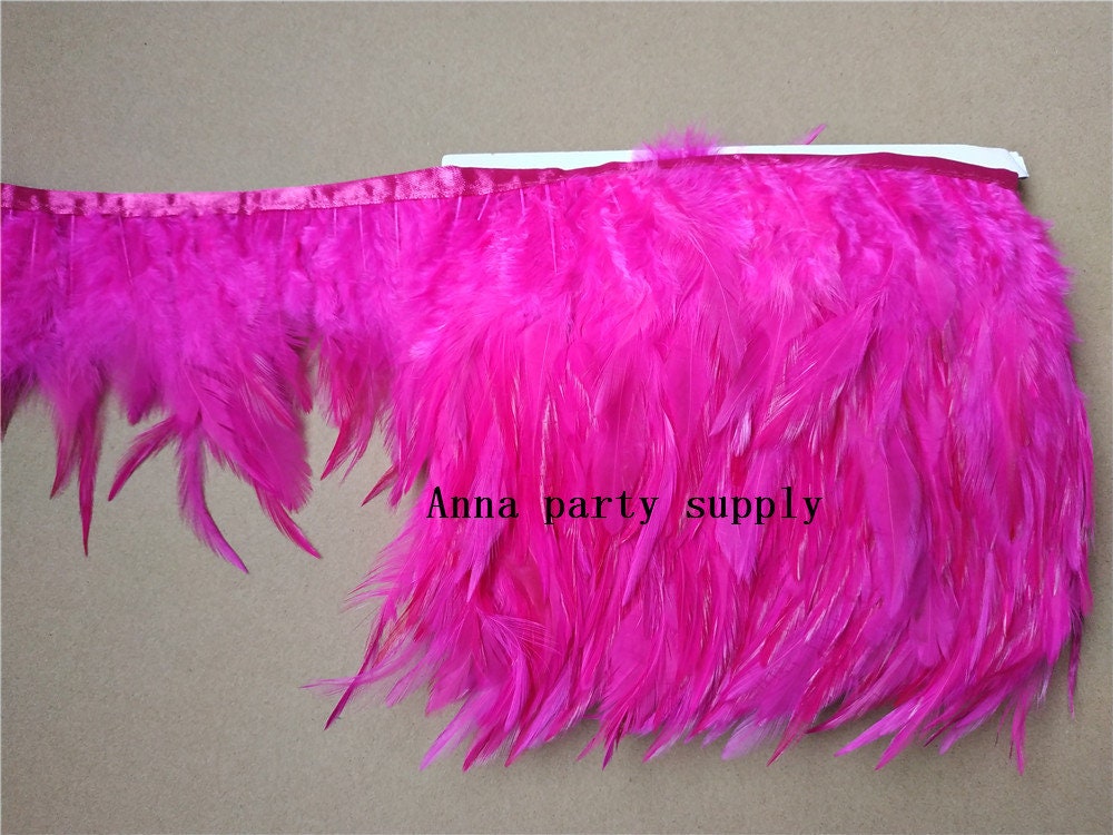 Hot Pink Hackle Rooster Feather Fringe Trim for Sewing Desgin - Etsy