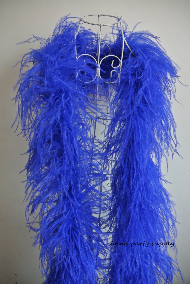 Royal Blue Ostrich Feather Boa 5 Ply Thickness for Party Etsy