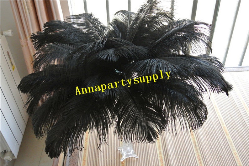 100 pcs black ostrich feather plume for wedding party supply wedding centerpiece party prom supply image 2