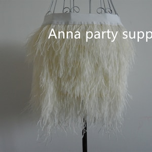 Ivory off white ostrich feather skirt 22 colors