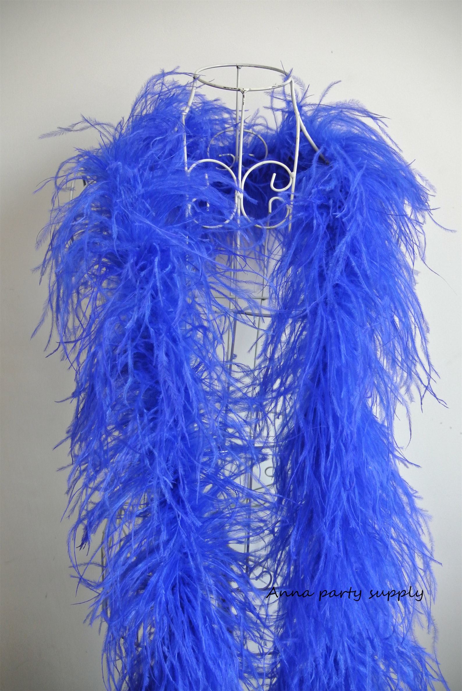 Royal Blue Ostrich Feather Boa 5 Ply Thickness for Party Etsy
