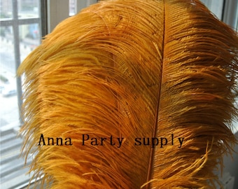 50 pcs gold ostrich feather plume for wedding party supply wedding table centerpiece decor