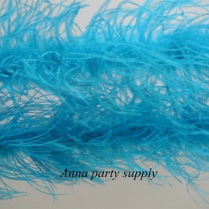 Turquoise ostrich feather boa 5 ply thickness for party supply decor supply